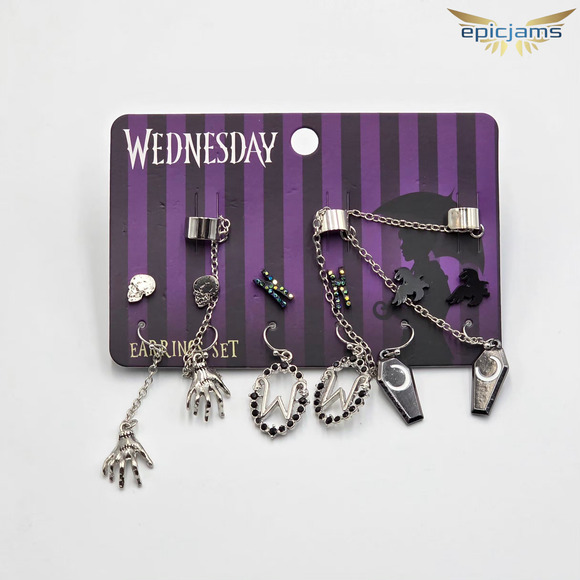 Wednesday Icon Cuff Earring Set of 6 pairs New - Picture 2 of 2